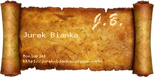 Jurek Bianka névjegykártya